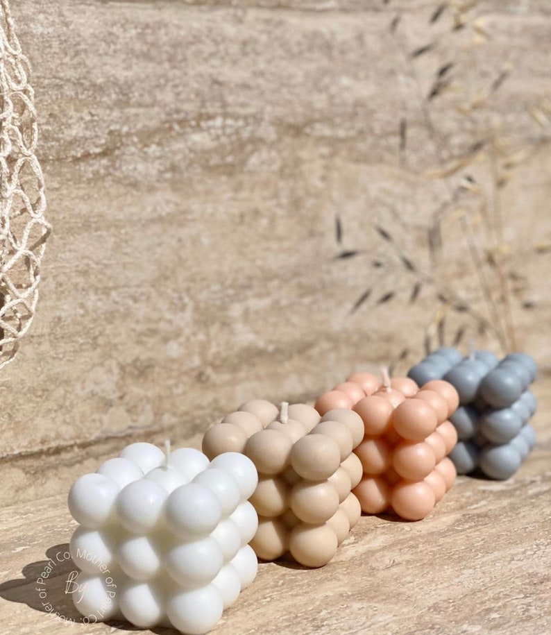 Bubble Candle Cube Square Bubbles Candles Scented Soy Wax Etsy
