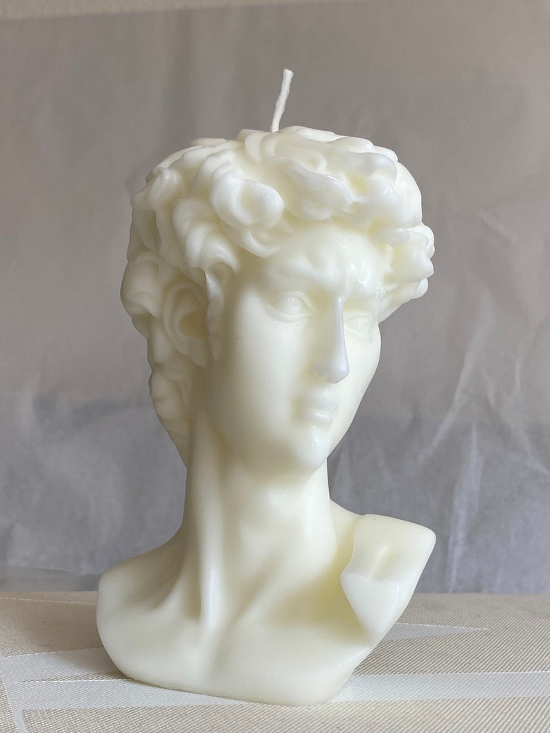 David Bust Candle Statue David Head Greek Candle Greek Etsy