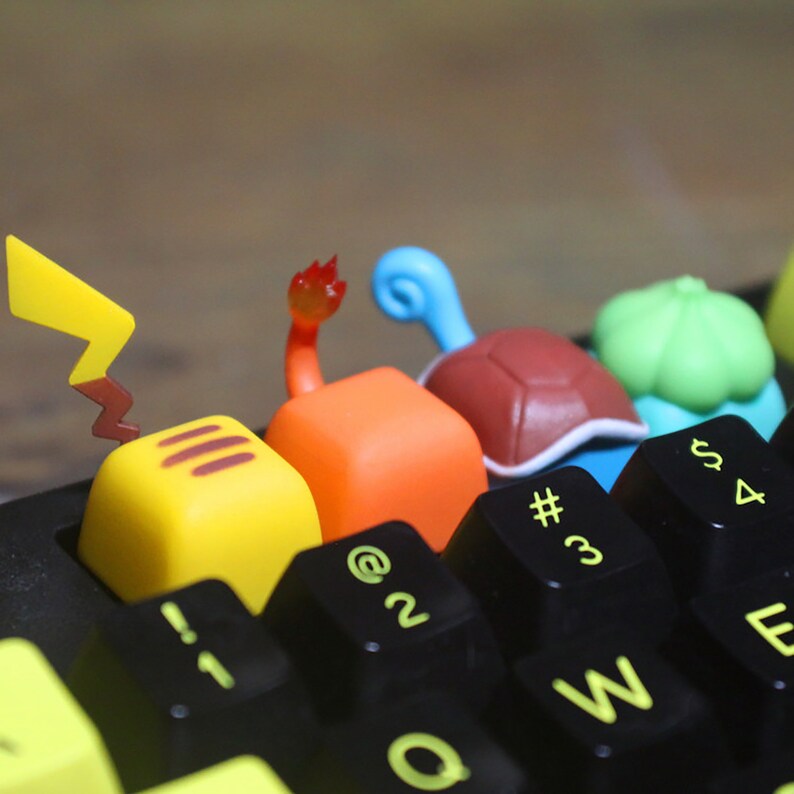 Pokemon Cute Key Caps Anime Key Caps Pikachu Resin Key Caps Etsy