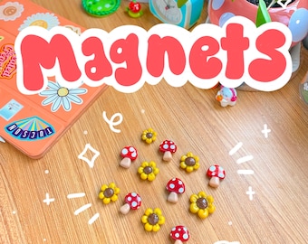 Mushroom & Sunflower Magnets