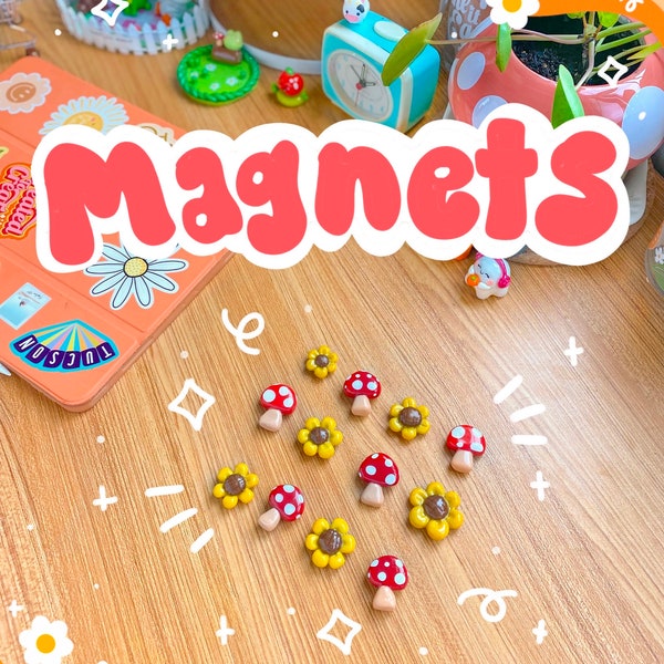 Mushroom & Sunflower Magnets