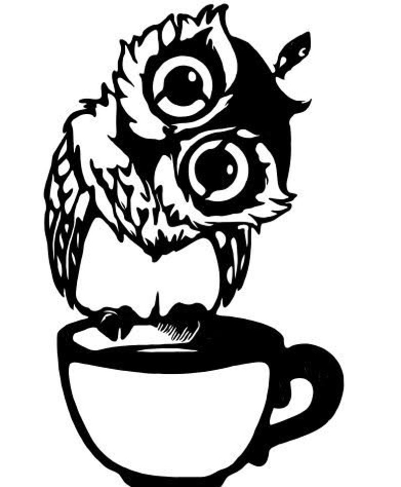 owl on cup svg