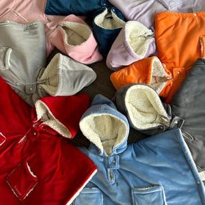 All in one, large,car seat poncho,kids winter poncho/coat/jacket, double layered, removable hood, poncho with pocket, soft car seat blanket.