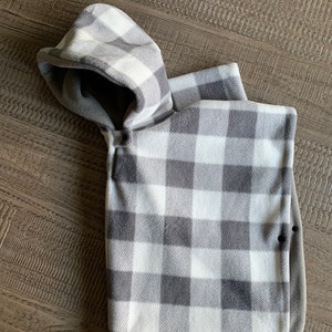 Gray Plaid Car Seat Poncho Kids Winter Poncho Coat Double - Etsy