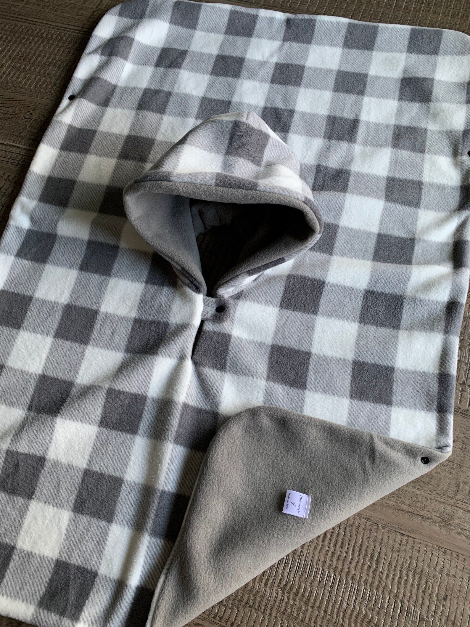 Gray Plaid Car Seat Poncho Kids Winter Poncho Coat Double - Etsy