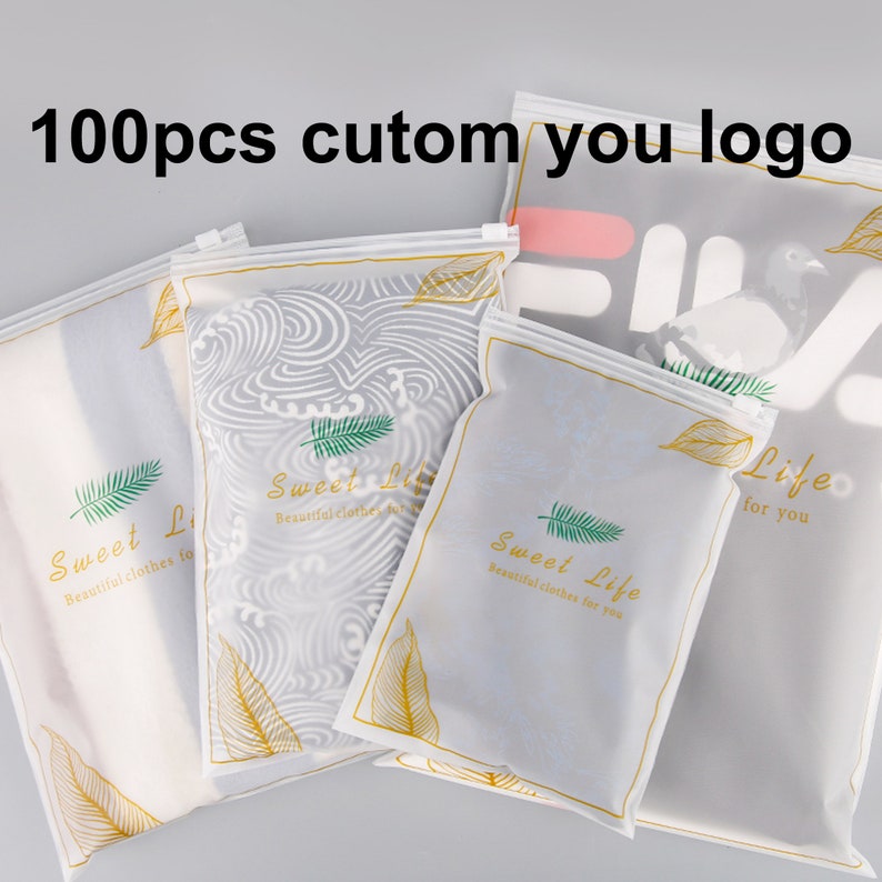 Download 100 custom frosted zipper bags transparent zipper lock bags | Etsy