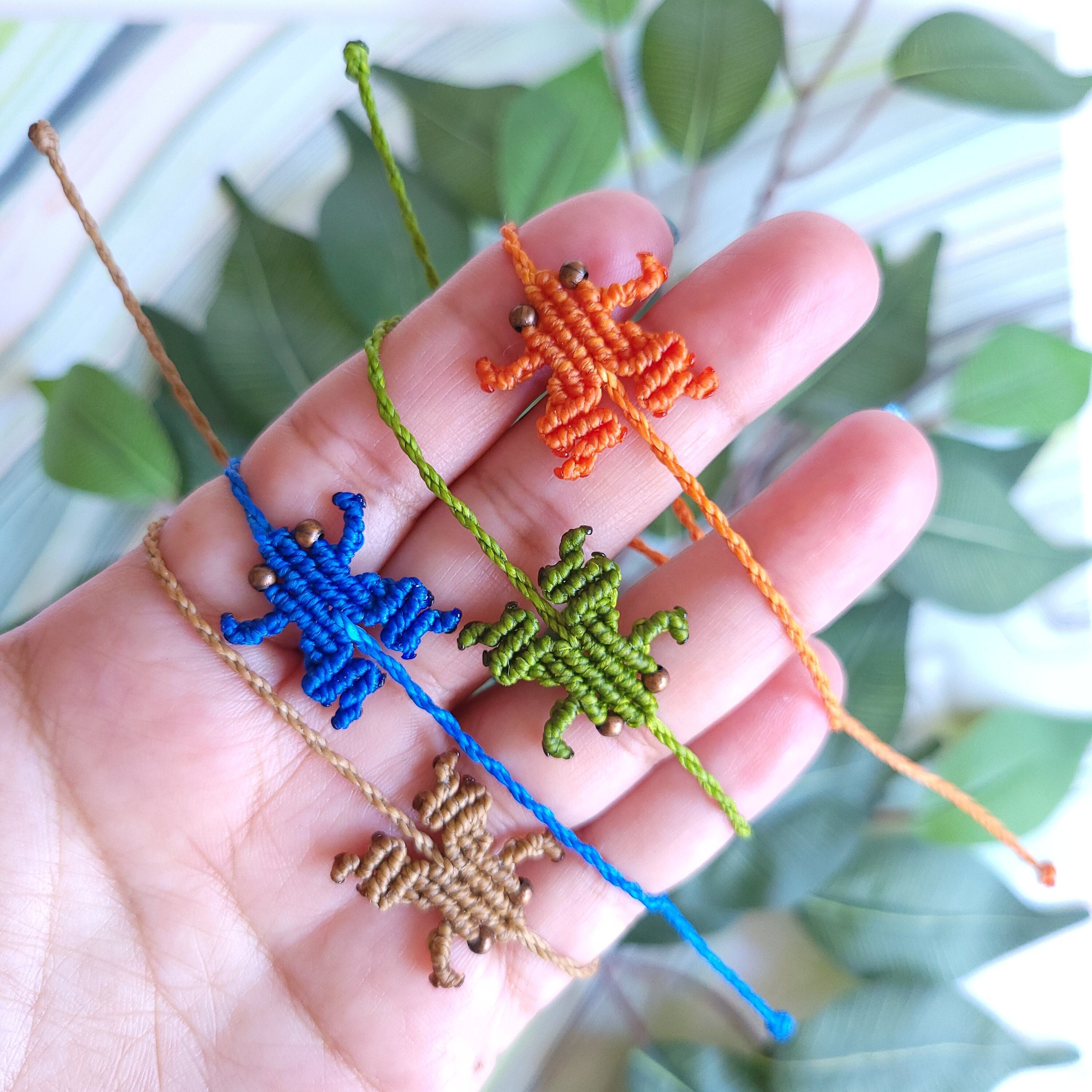 Macramé Frog Adjustable Waterproof Bracelet