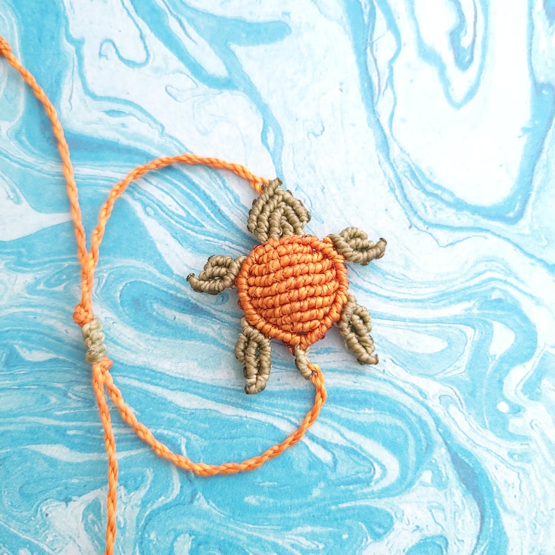 Macrame Sea Turtle Adjustable Waterproof Bracelet Etsy