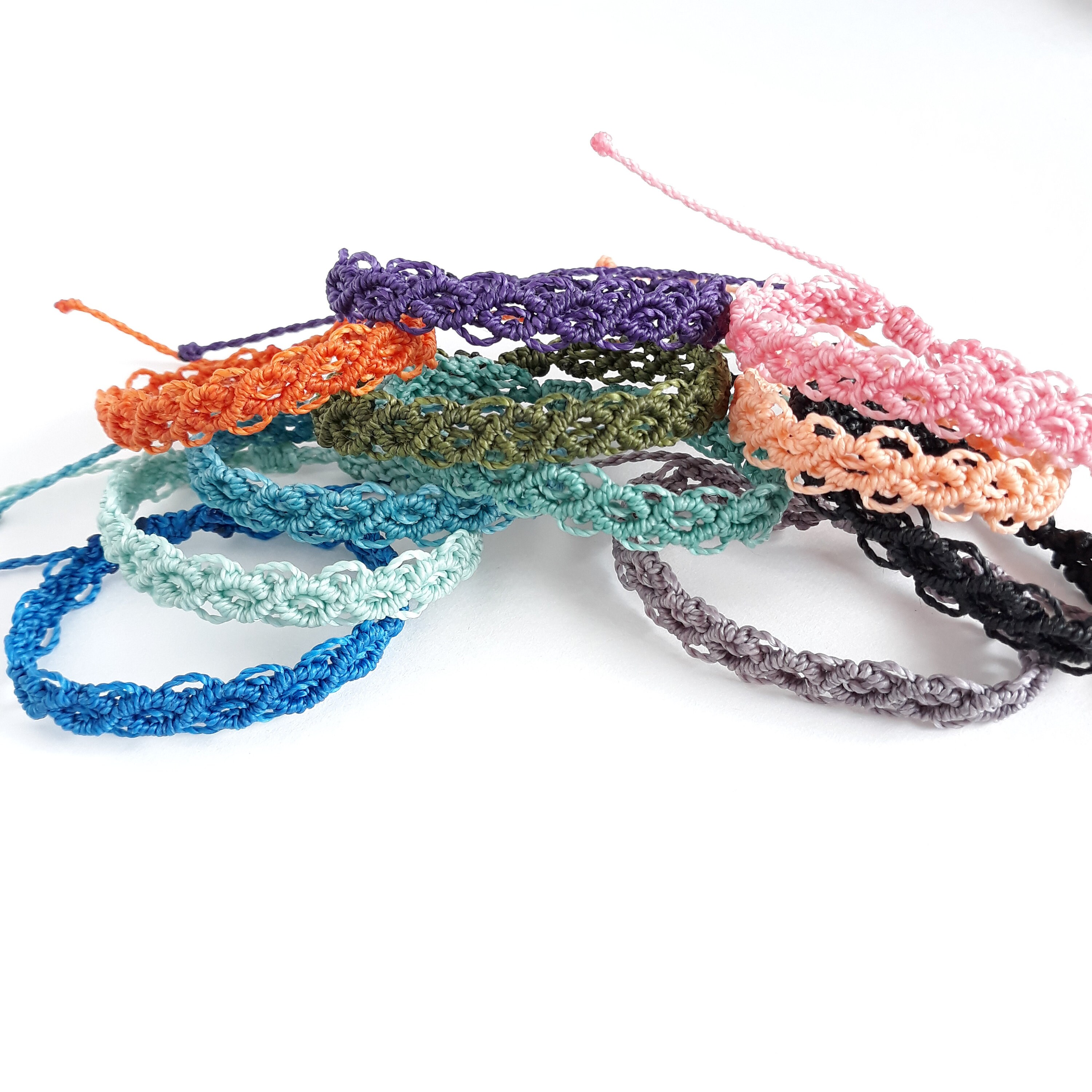 Solid Choose Your Own Color Macrame Waterproof Adjustable Etsy