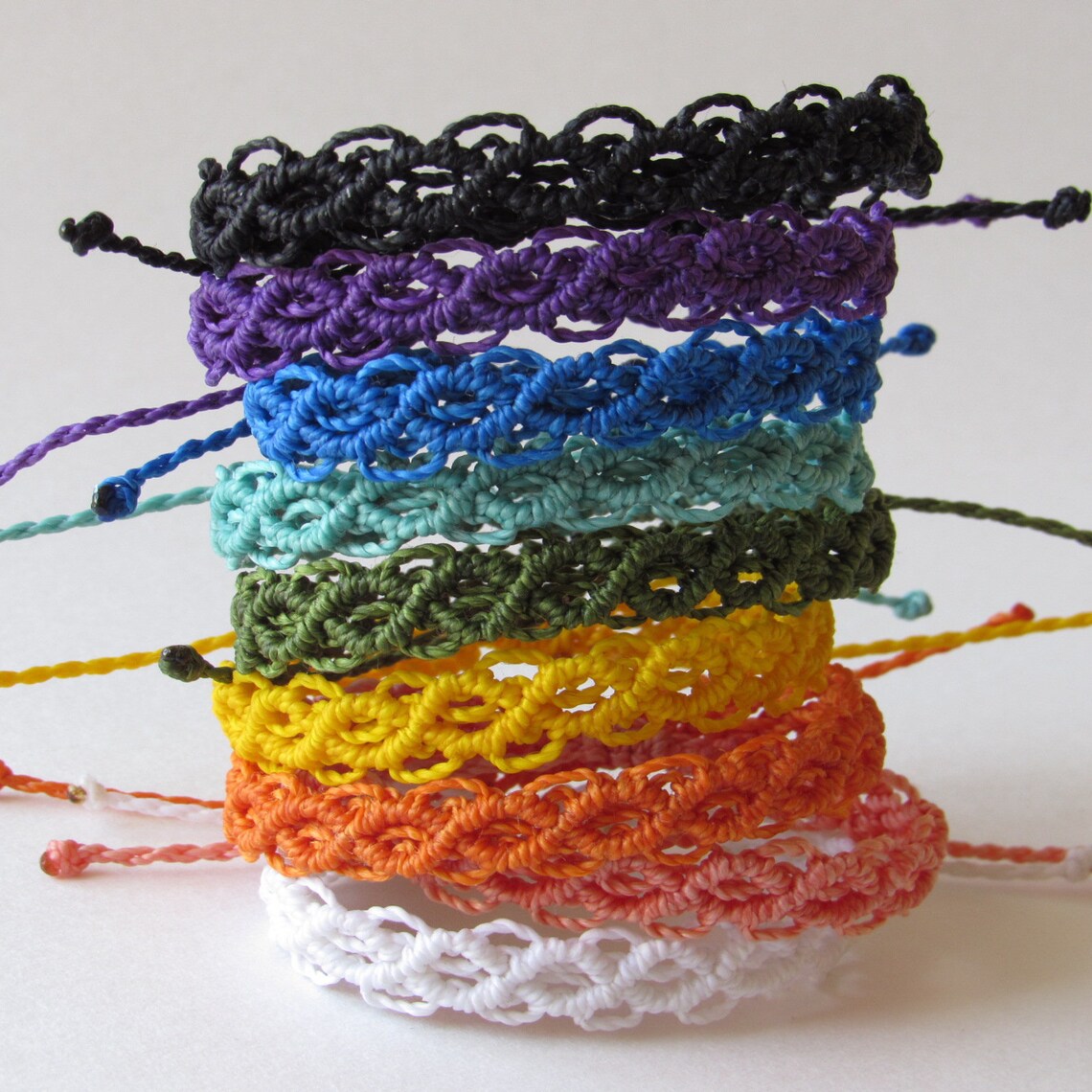 Solid Choose Your Own Color Macrame Waterproof Adjustable Etsy
