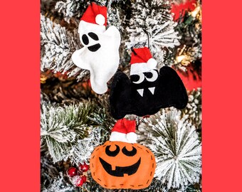 Cute Soft Spooky Santa Creepmas Hexmas Gothmas Christmas Halloween Tree Ornaments