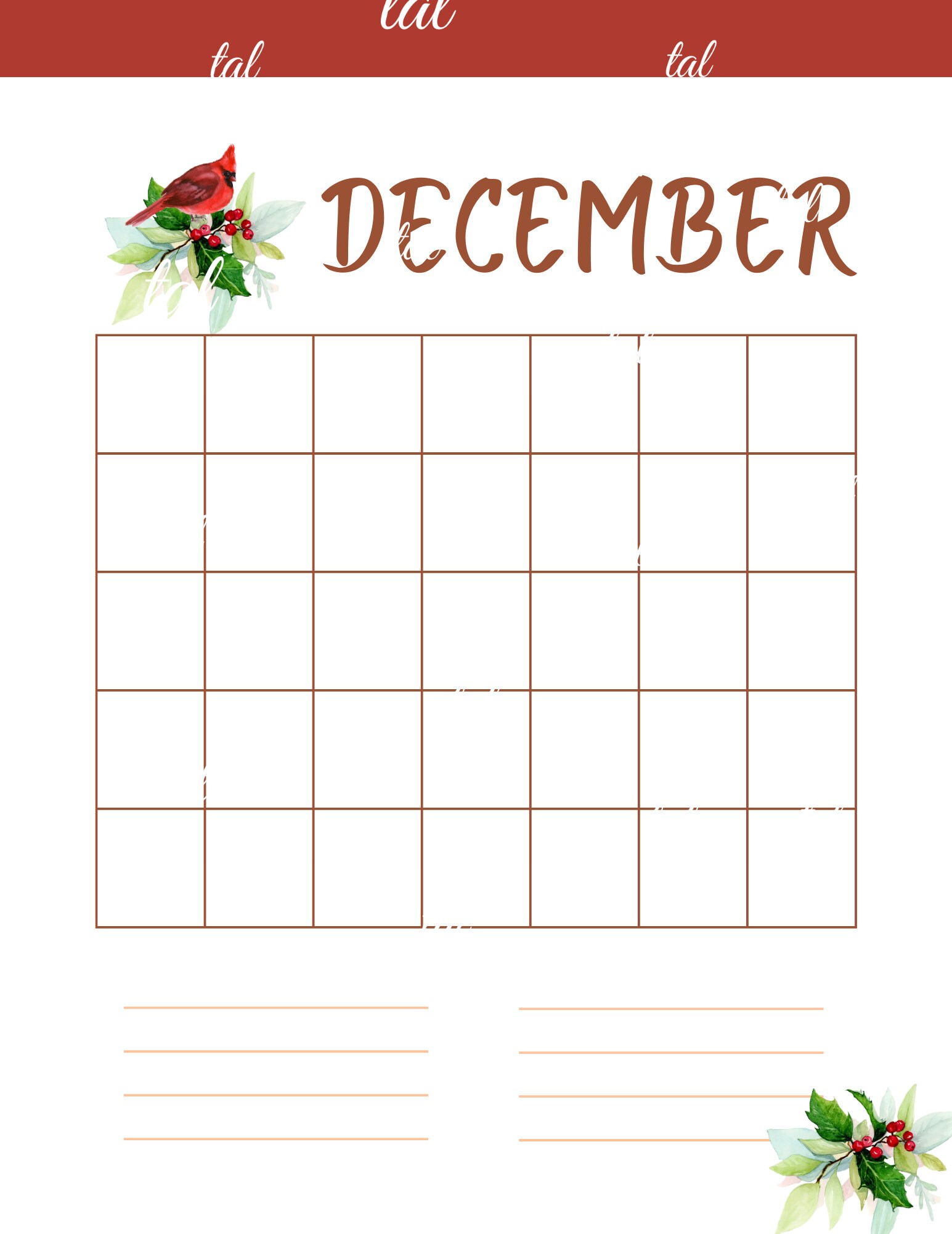 Cardinal Note Paper Digital Download, Cardinal Journal, Planner, Printable, Free Gift, to ...
