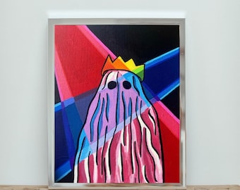 Life of the Party - Wall Art, Original Painting, Painting on Canvas, Ghost Wall Art, Pop Art