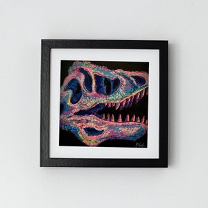 Geflecktes T-Rex Fossil - Wandkunst, Dinosaurier Wandkunst, T-rex Druck, Fossil Illustration, Kunstdruck, TierKunstdruck