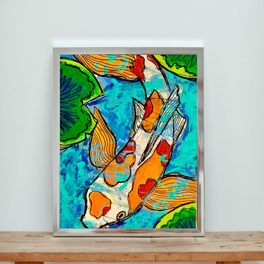 Koi Fish Wall Art Koi Wall Art Koi Fish Print Fish Etsy