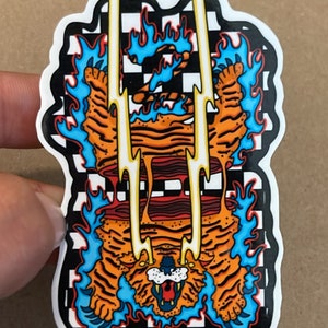 Tiger Trip | Weerbestendig -Waterfles Sticker -Tiger Sticker -Laptop sticker - Tiger Sticker - Collectable Stickers