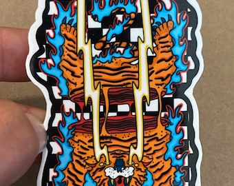 Tiger Trip  | Weather Resistant -Water bottle Decal -Tiger Sticker -Laptop decal - Tiger Sticker - Collectable Stickers