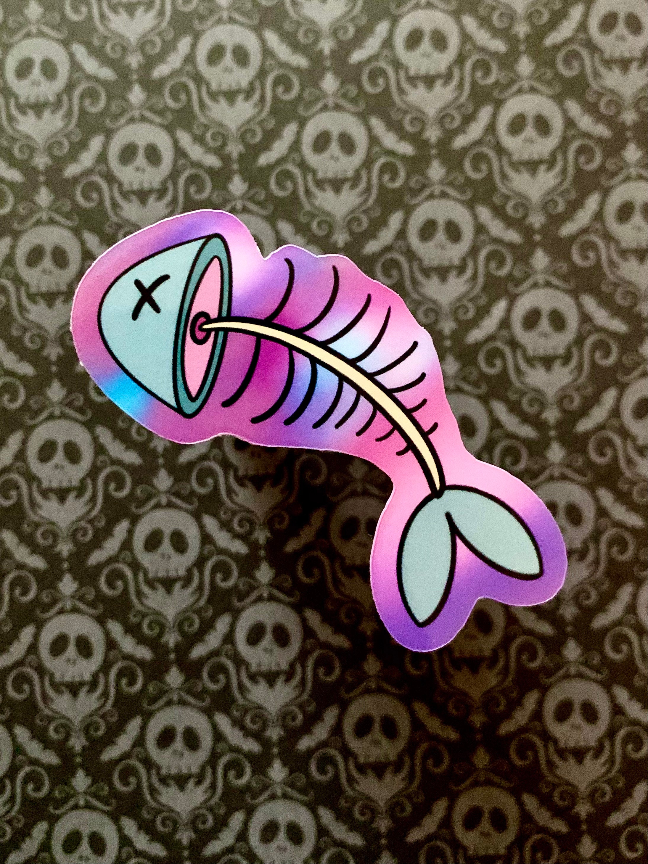 Dead Fish Weather Resistant water Bottle Decal vinyl Sticker laptop ...