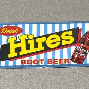 VINTAGE 12” Rare HIRES ROOT Beer Soda Pop Porcelain Sign Car Oil Gas Truck