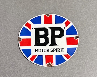 VINTAGE 12" BP BRITISH Petroleum Porseleinen Bord Gasolie Auto Vrachtwagen Motorfiets