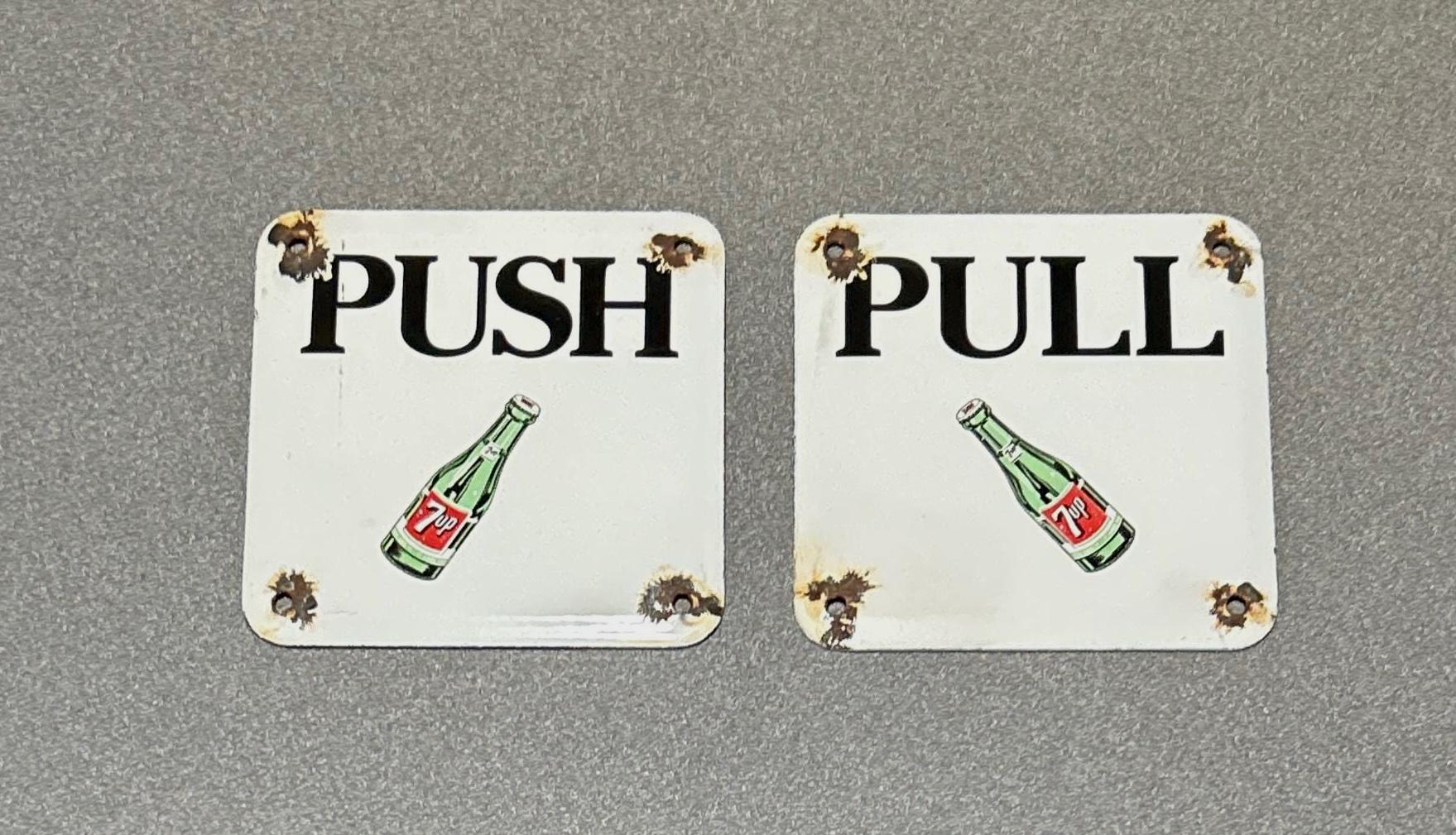 ヴィンテージ 7UP ドーム型ソーダ コカコーラ ドア パームプッシュ 