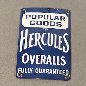 VINTAGE HERCULES RARE Store 15” Car Oil Porcelain Sign
