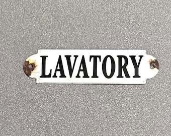 Drzwi do toalety vintage Porcelanowy szyld Samochód Ciężarówka Motocykl Benzyna Olej