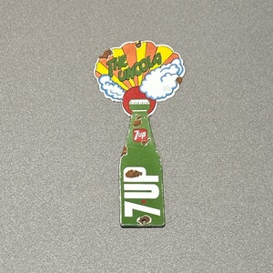 VINTAGE 12” 7UP SODA Pop Bottle  Porcelain Sign Car Oil Gas Truck