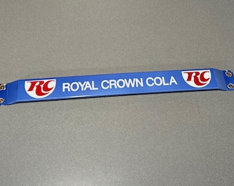 Sign : Royal Crown Cola -yellow & Red Embossed Lettering Vintage