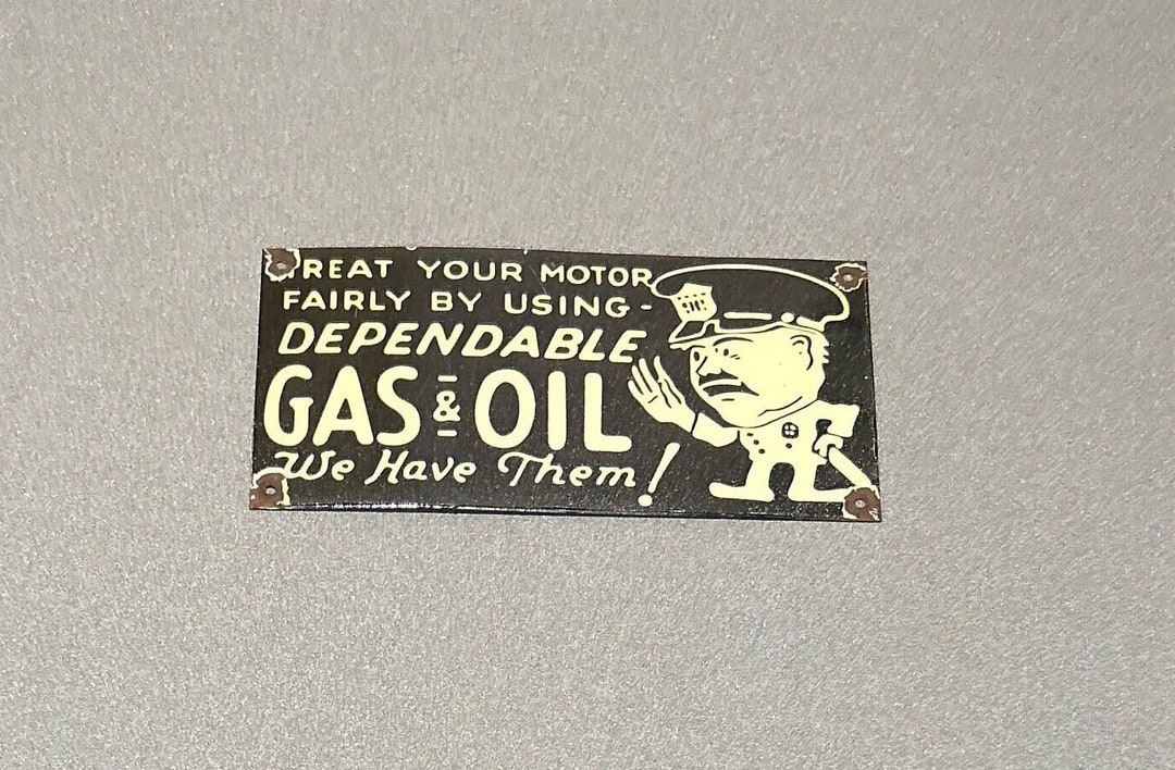 Capd Cop Sign VINTAGE 12” DEPENDABLE COP Porcelain Sign Car Oil Gas Truck - Etsy