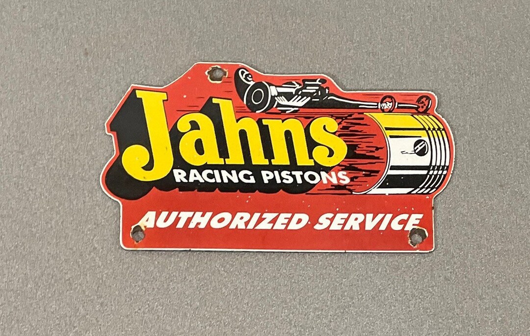 Vintage Jahns Racing Pistons Decal Sticker – Retro Hot Rod Mancave Wall Art