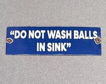 Letrero de porcelana vintage con diseño de pelotas de golf para autos, camiones, gasolina y motocicletas.