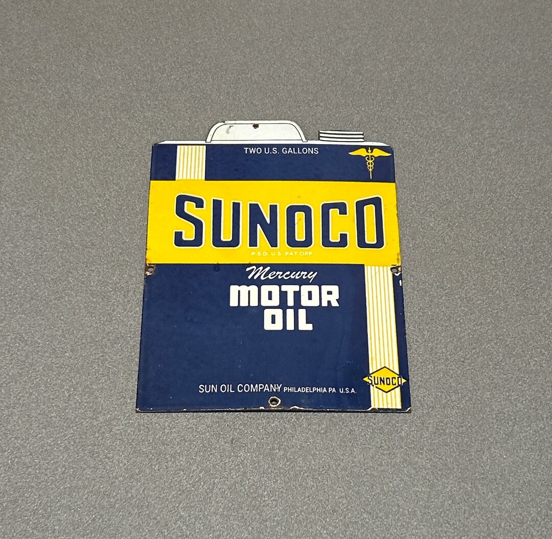 Plaque émaillée SUNOCO OIL - Arts et Collections
