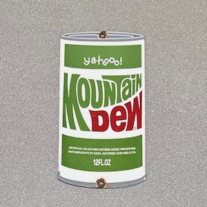 VINTAGE MOUNTAIN DEW Soda Cola Can Porcelain Sign Car Oil Gas Truck Motorcycle