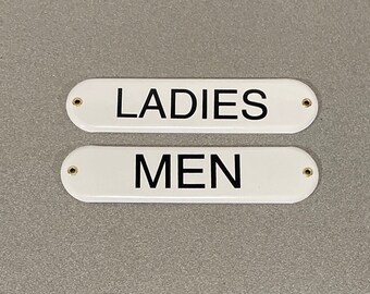 1950’S NOS LADIES MEN Set of Porcelain Signs