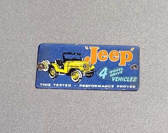 Letrero de porcelana VINTAGE JEEP WILLYS para coche, aceite, gas, camión, motocicleta
