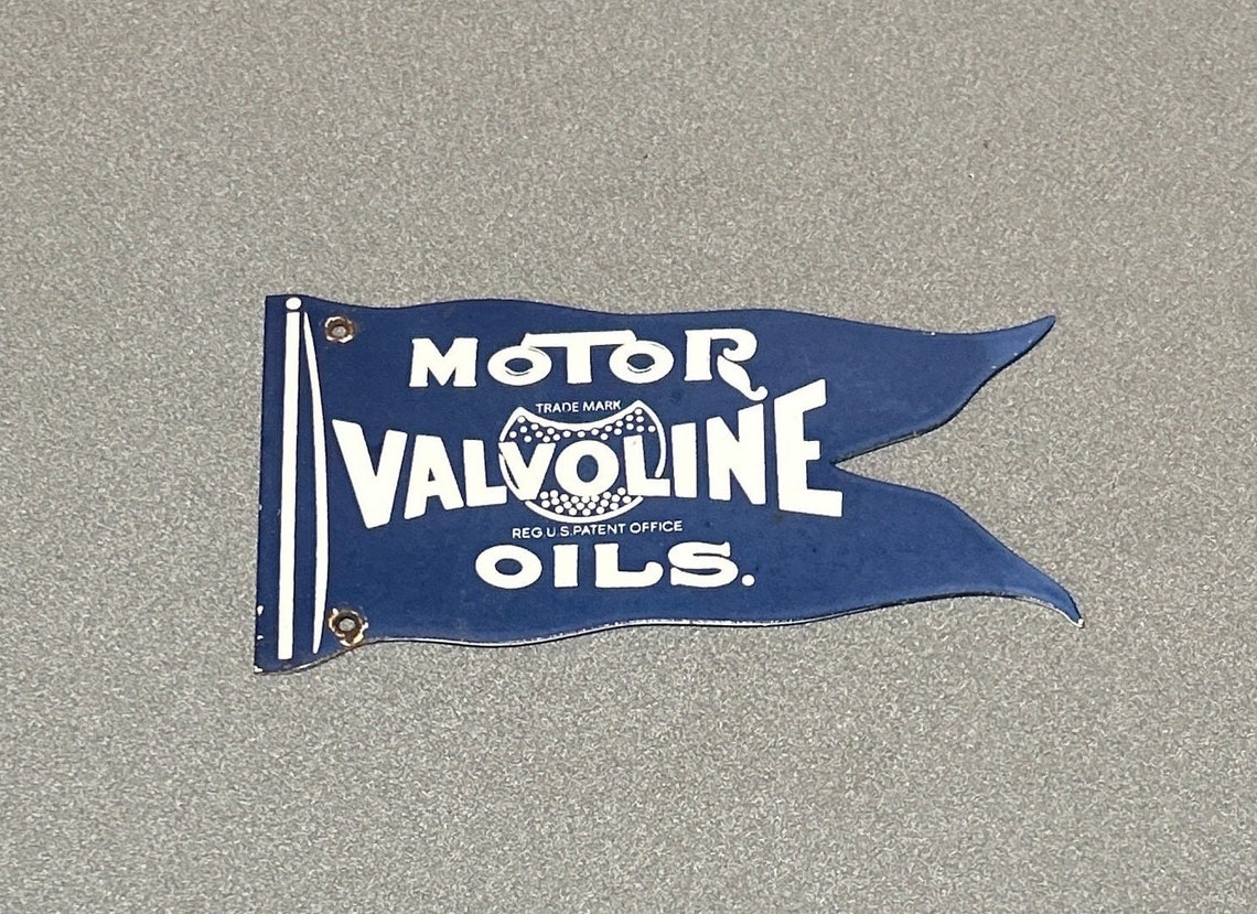VINTAGE Rare VALVOLINE FLAG Car Oil Porcelain Sign - Etsy