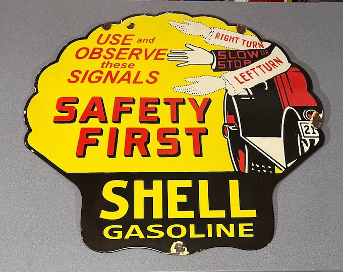 VINTAGE RARE 1930’S SHELL 30” Service Station Motor Gas Car Oil ...