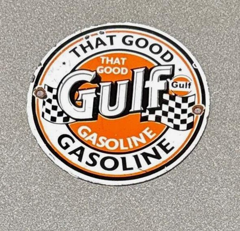 VINTAGE GULF Gasoline Porcelain Sign Car Truck Motorcycle Gas Oil - Etsy