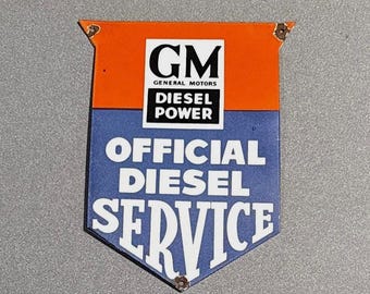VINTAGE 12 '' GENERAL MOTORS Porzellan Schild Auto LKW Gas Öl Motorrad