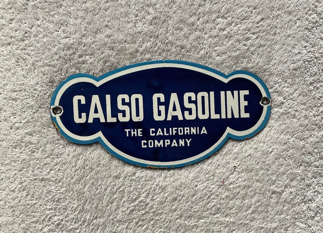 Calso Signs VINTAGE CALSO GASOLINE Porcelain Sign - Etsy