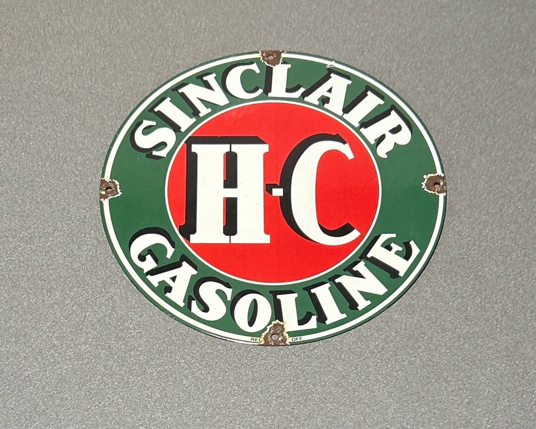 VINTAGE 12” SINCLAIR DINOSAUR Motor Gas Porcelain Sign - Etsy