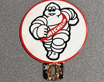VINTAGE MICHELIN TIRES Plate Topper Porcelain Sign Car Motorcycle Truck Gas Oil
