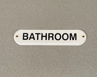 1950’S NOS BATHROOM Porcelain Sign