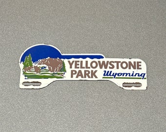 VINTAGE YELLOWSTONE PLATE Topper Porzellan Schild Auto Öl Gas LKW