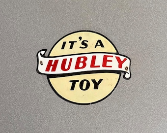 VINTAGE HUBLEY TOYS Store Display Porcelain Sign Car Oil Gas Truck Motorcycle
