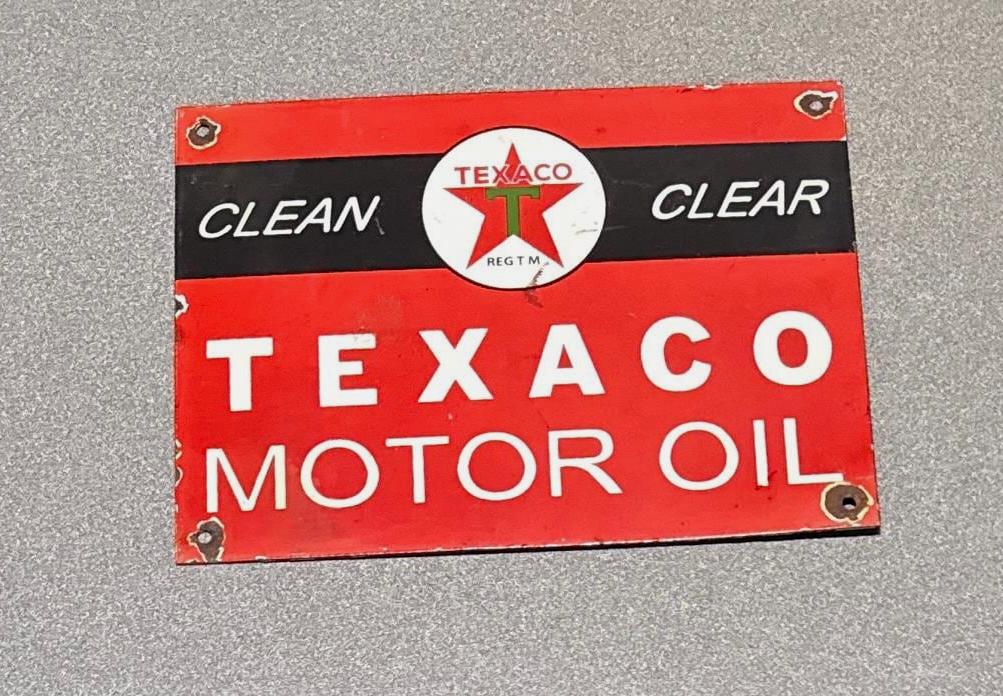VINTAGE TEXACO MOTOR Oil Porcelain Sign Gas Oil Car Truck Motorcycle - Etsy