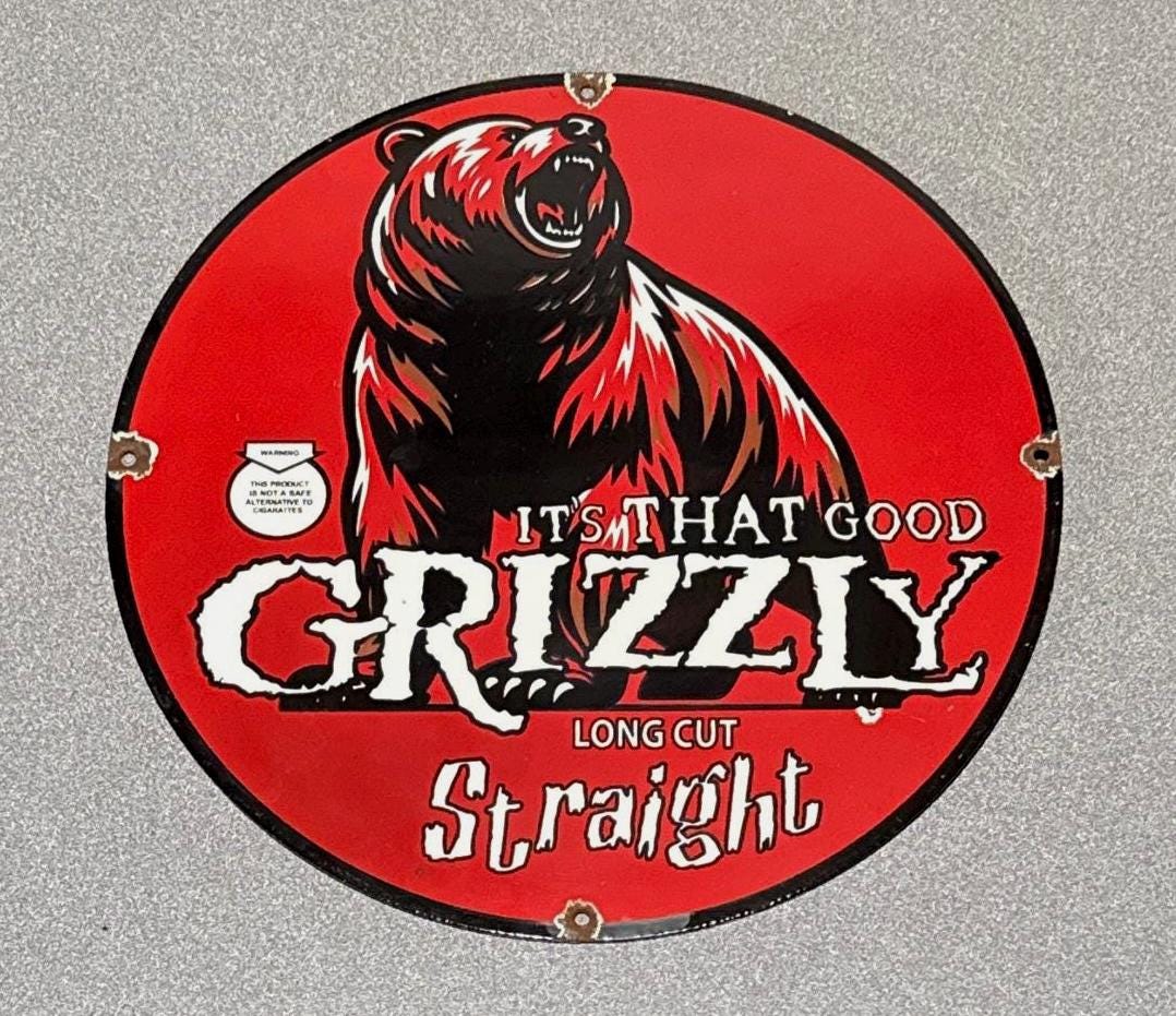 Grizzly Tobacco Sign