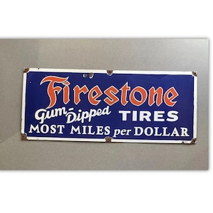 VINTAGE RARE 36 FIRESTONE Tires Porcelain Sign Gas Oil Car - Etsy