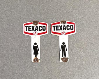 VINTAGE TEXACO KEY Set Porcelain Sign Car Motorcycle Truck Gas Oil